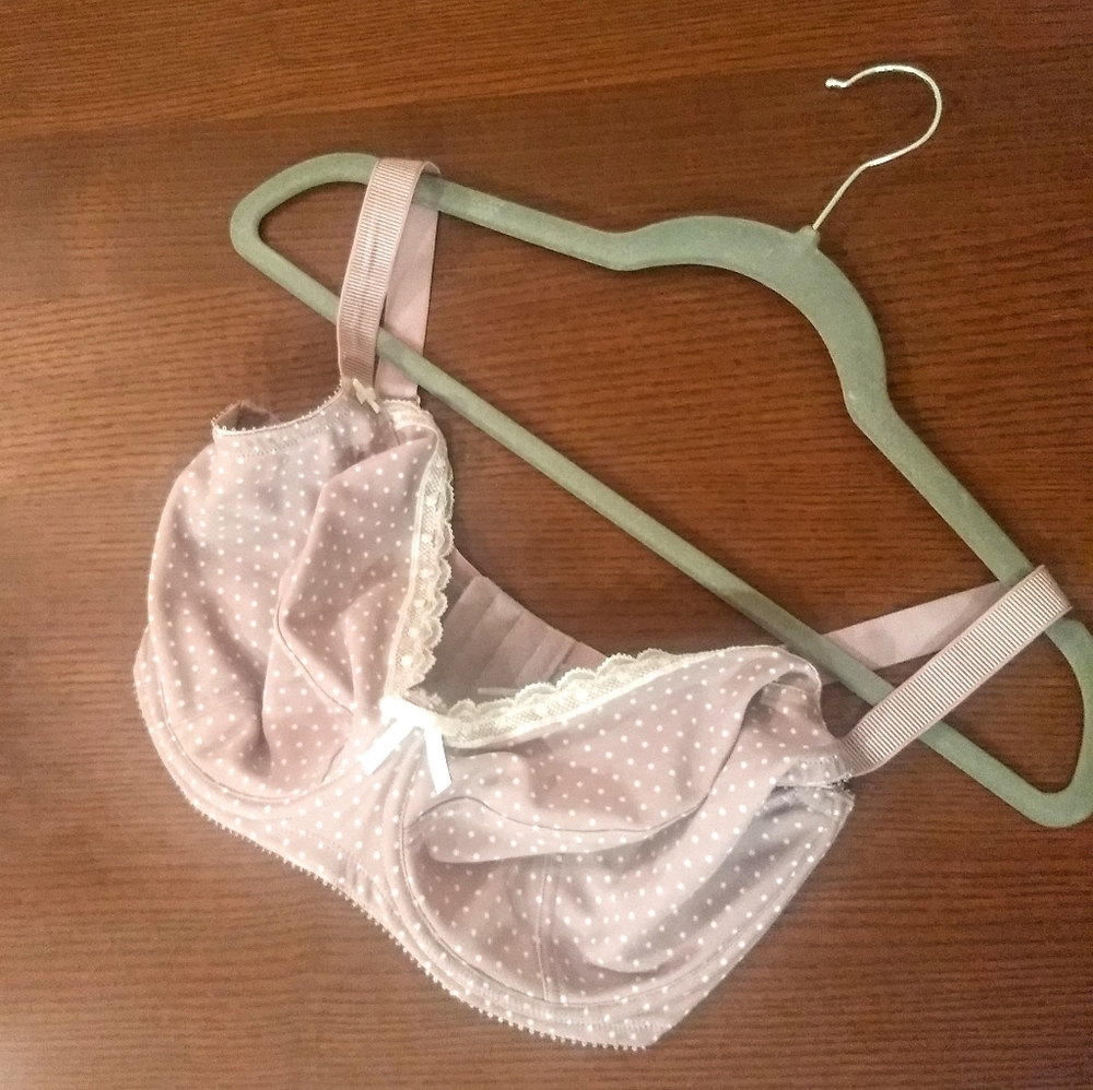 Grey Polkadot Bra